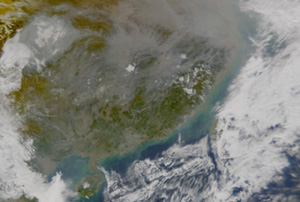 China haze caused by fires