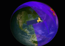 This is a still from the animation which shows the path of Aura around the world.