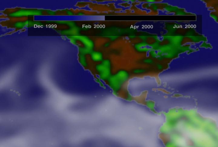 North America With Water Vapor