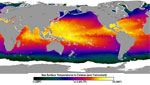 This is an image of global sea surface temperatures taken from Japan National Space Development Agency's (NASDA) AMSR-E instrument aboard NASA's Aqua spacecraft on August 27, 2003. 