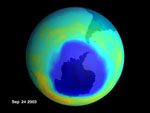 Ozone hole September 2003