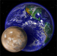 Mars and Earth comparison