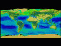 still from animation showing the carbon cycle on Earth.