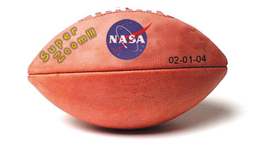 Image of a football with the NASA logo on side.