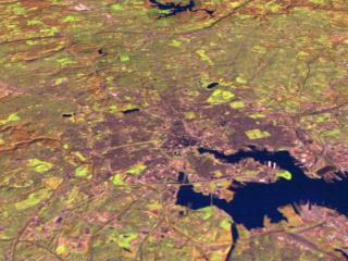 Landsat view of Baltimore, Maryland and the north end of the Chesapeake Bay