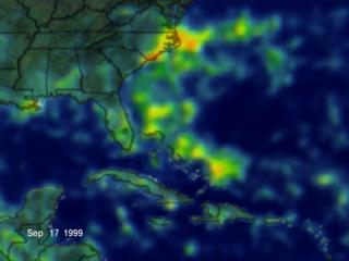 Rainfall as measured by TRMM on September 17, 1999, during Hurricane Floyd