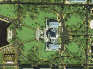 A seamless zoom from space to the ground, using data from Terra-MODIS, Landsat-ETM+, and IKONOS, and ending at the U.S. Capitol in Washington, D.C.