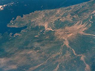 Image taken from the Space Shuttle before the eruption occurred.