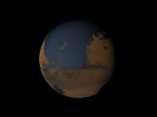 Mars with ocean - looking at Arabia Terra