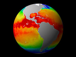 false color image of the globe