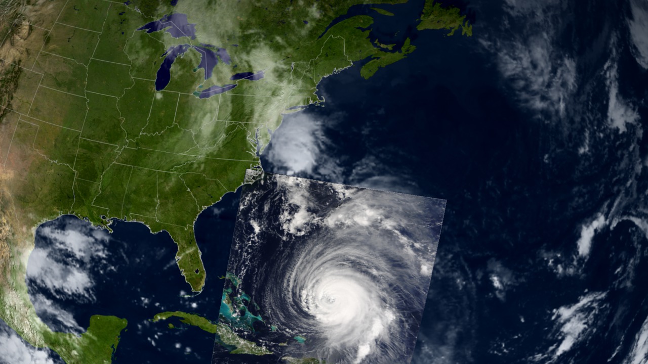 Hurricane Isabel just east of the Bahamas on September 15, 2003 at 15:30 UTC.