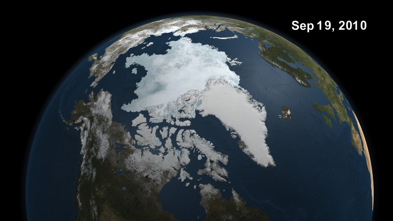 Arctic sea ice minimum extent for 2010
