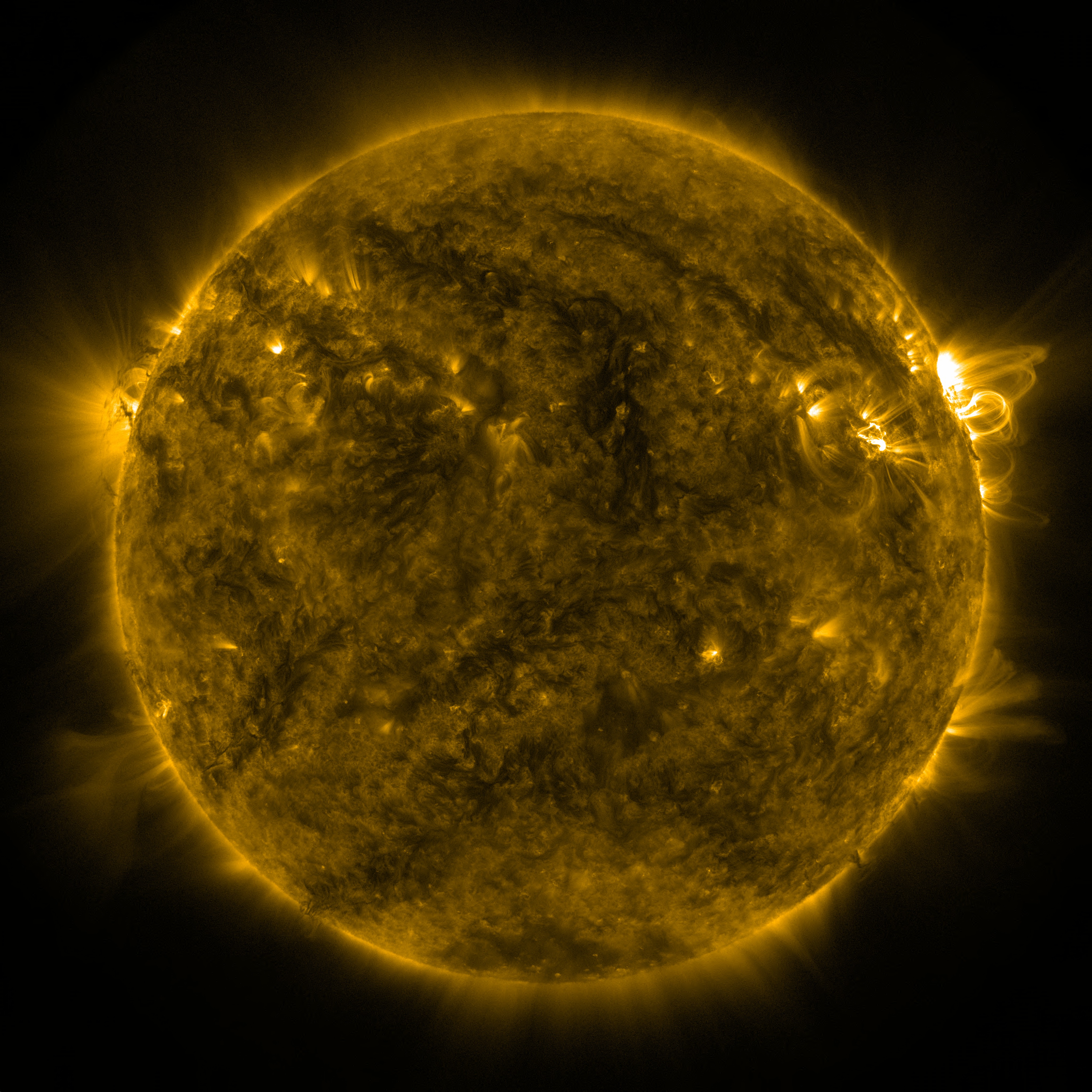 A movie of the tornado-like structure on the limb of the Sun.