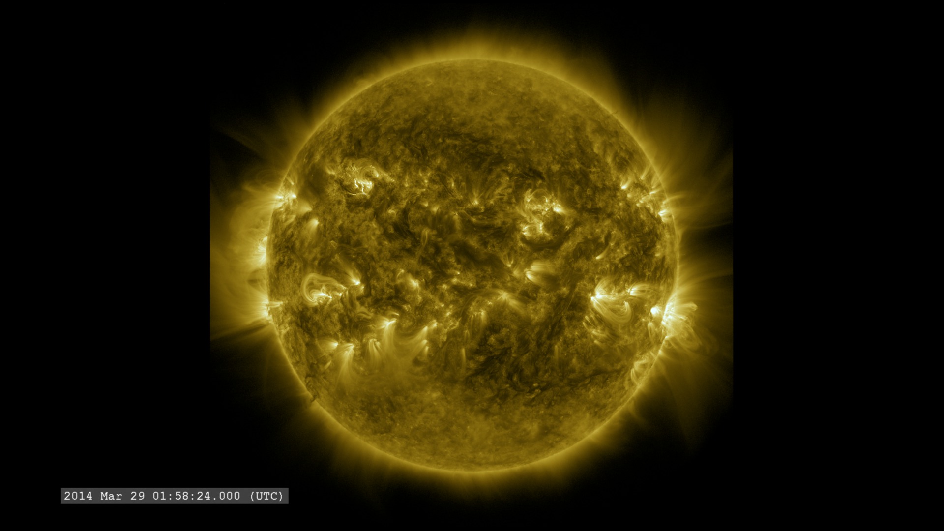 Prominence eruption in the SDO/AIA 17.1nm filter.