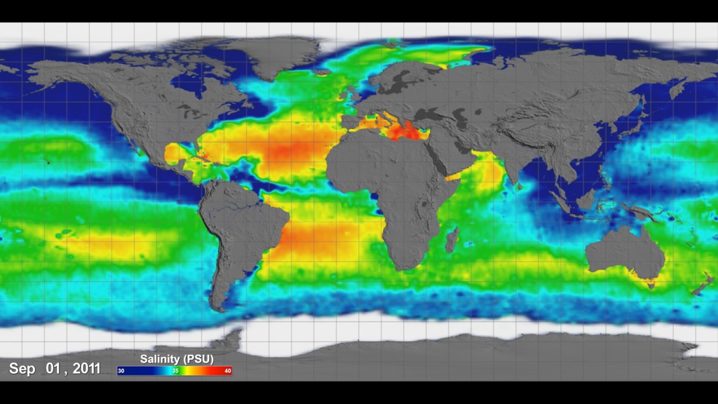 Preview Image for Aquarius Sea Surface Salinity 2011-2014 - Flat Maps