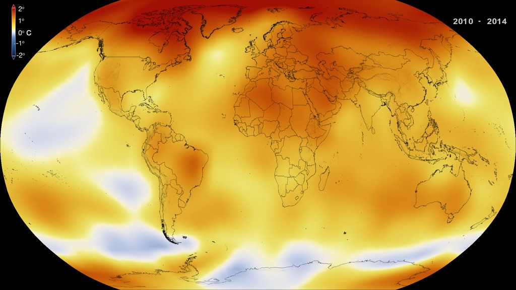 Preview Image for Five-Year Global Temperature Anomalies from 1880 to 2014