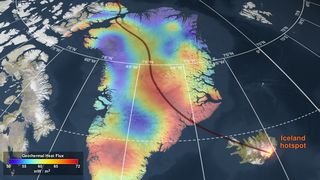 Link to Recent Story entitled: Geothermal Heat Flux Reveals the Iceland Hotspot Track underneath Greenland