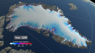 Link to Recent Story entitled: Greenland View of Three Simulated Greenland Ice Sheet Response Scenarios: 2008 - 2300