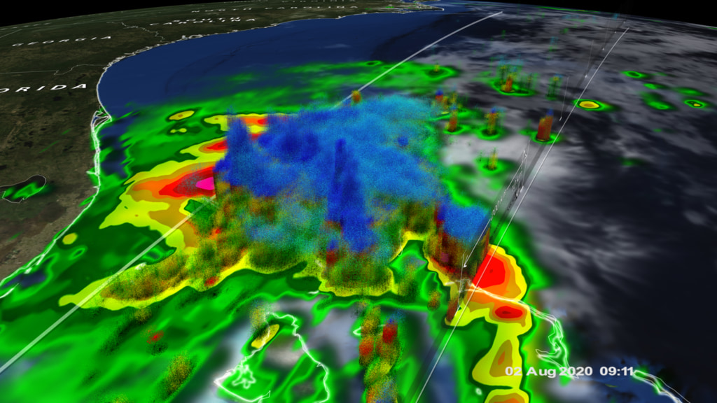 GPM  captured Tropical Storm Isaias off the coast of Florida as it pounded the Northern Bahama Islands on August 2nd, 2020.This video is also available on our YouTube channel.