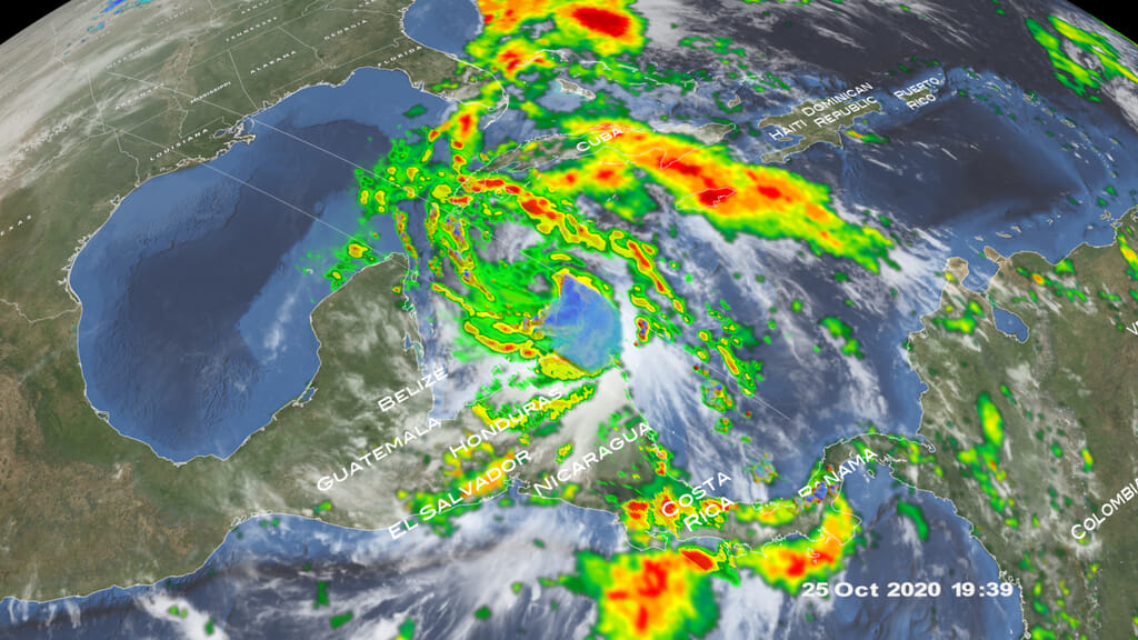 Preview Image for NASA/JAXA GPM Satellite Captures Tropical Storm Zeta off the Yucatan Peninsula