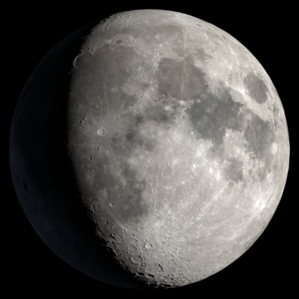 Waxing gibbous. Visible to the southeast in early evening, up for most of the night.