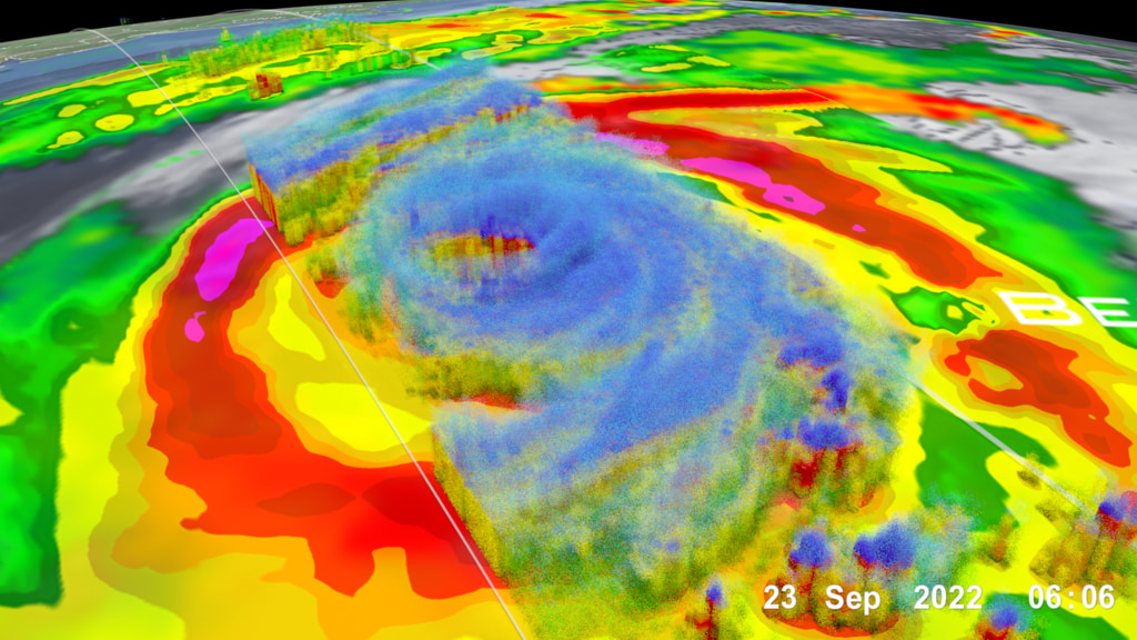 Hurricane Fiona west of Bermuda on September 23, 2022 at 6:06 UTC.