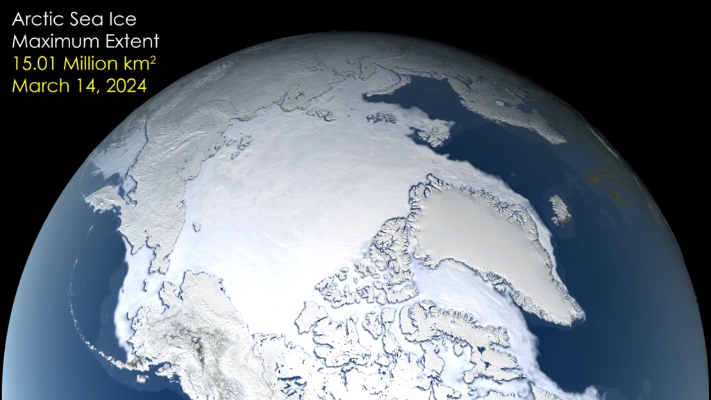 Arctic sea ice maximum, March 14, 2024