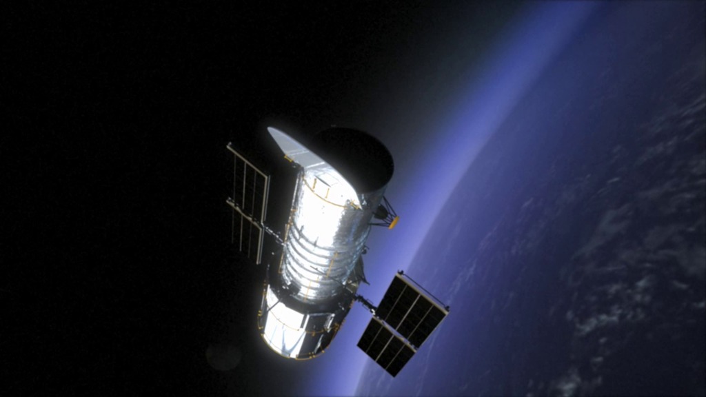 The Hubble Space in orbit in its post-servicing mission 3B configuration.