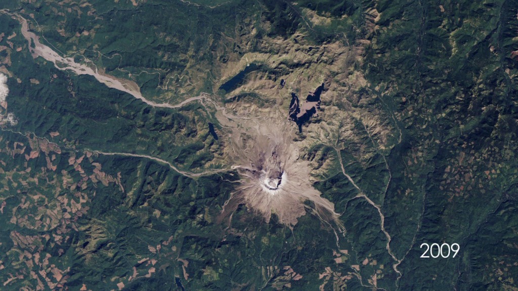 Thirty years ago, Mount St. Helens roared back into major activity with a massive eruption that leveled surrounding forest, blasted away over a thousand feet of the mountain's summit, and claimed 57 human lives.This short video shows the catastrophic eruption - and the amazing recovery of the surrounding ecosystem - through the eyes of the Landsat satellites, which have been imaging our planet for almost forty years.  For complete transcript, click here.