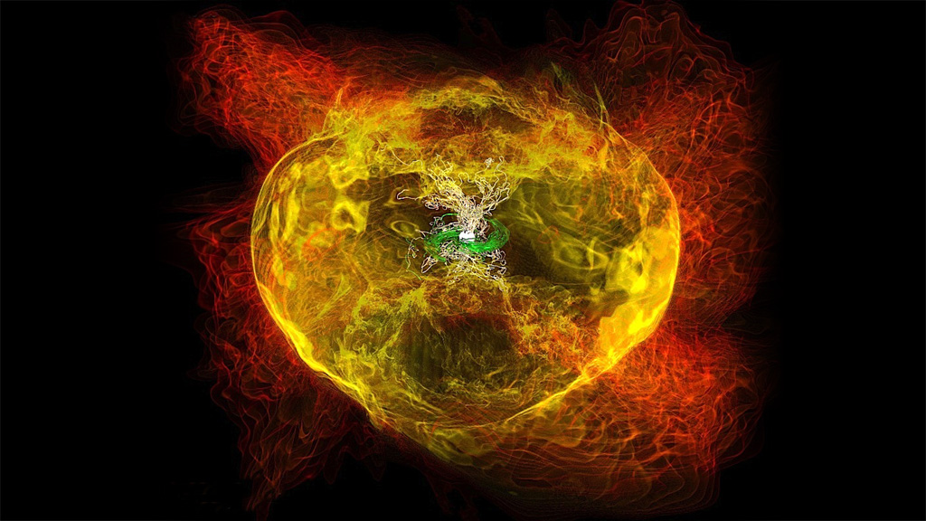 Two neutron stars collide in one very big bang.