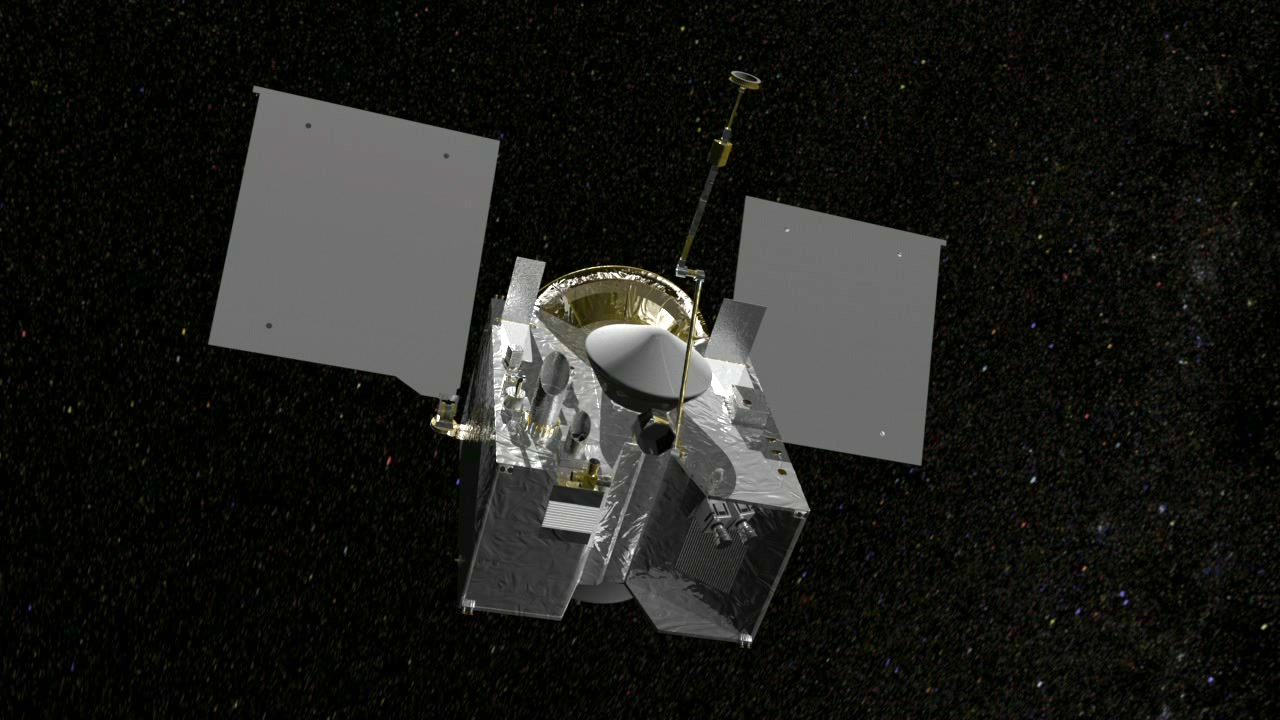 OSIRIS-REx deploys its Touch-And-Go Sample Acquisition Mechansim (TAGSAM) instrument.
