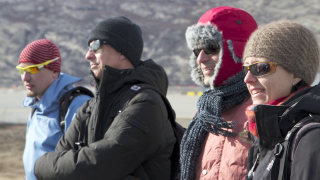 This year five teachers were invited on board NASA's P-3B aircraft to fly at 500 meters above the glaciers of Greenland with Operation IceBridge, a six-year mission to study Arctic and Antarctic ice. Two teachers from Greenland, two from Denmark, and one from the United States were given the opportunity to see polar research first hand, and then take that experience back to their classrooms. For complete transcript, click  here .