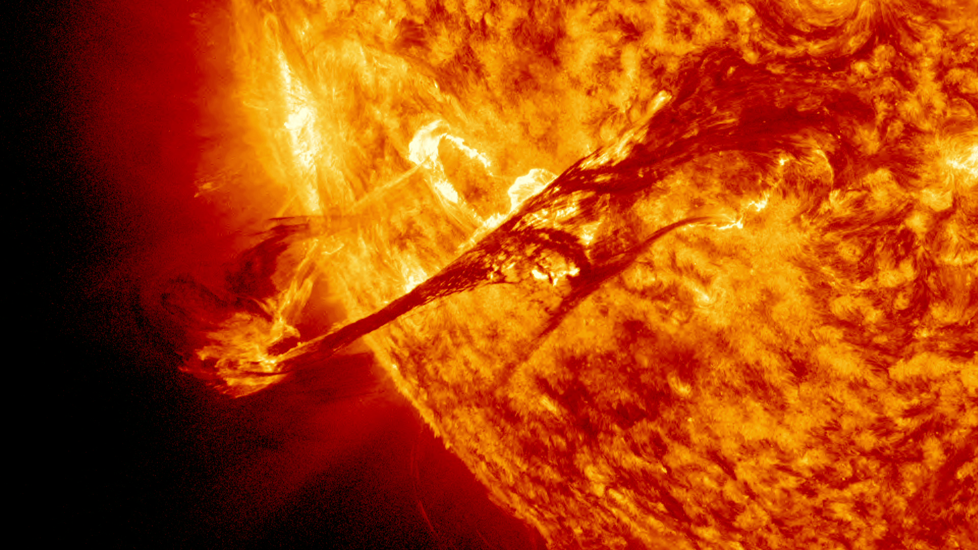 This movie shows the ejection from a variety of viewpoints as captured by NASA's Solar Dynamics Observatory (SDO), NASA's Solar Terrestrial Relations Observatory (STEREO), and the joint ESA/NASA Solar Heliospheric Observatory (SOHO). For complete transcript, click here.