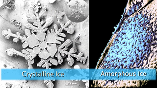 NASA scientists at the Goddard Cosmic Ice Lab are studying a kind of chemistry almost never found on Earth. The extreme cold, hard vacuum, and high radiation environment of space allows the formation of an unstructured form of solid water called amorphous ice. Often particles and organic compounds are trapped in this ice that could provide clues to life in the universe.    For complete transcript, click  here .