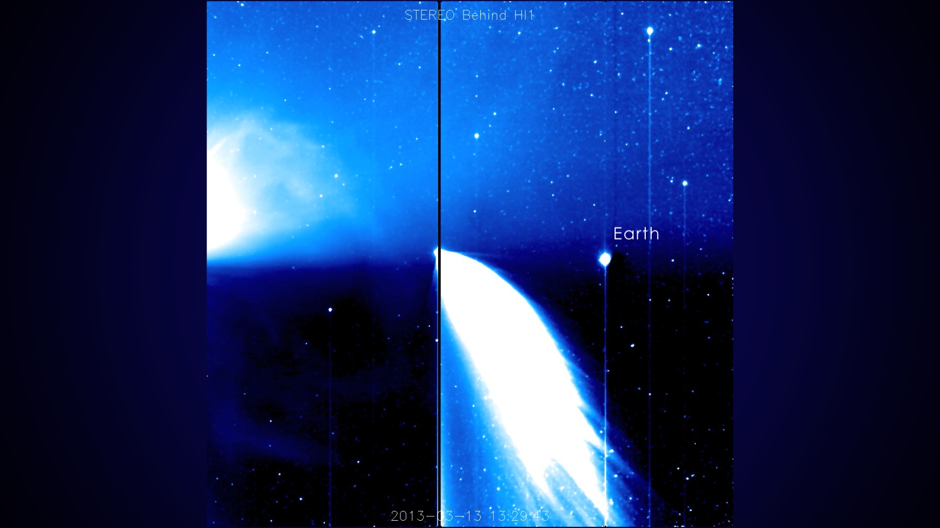 Video of PanSTARRS and three coronal mass ejections CMEs) as viewed by STEREO Behind's HI1 instrument.For complete transcript, click here.