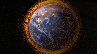 Shorter version of animation showing Earth with near-Earth orbital debris.  The debris field is real data from the NASA Orbital Debris Program Office.Credit: NASA's Goddard Space Flight Center/JSC