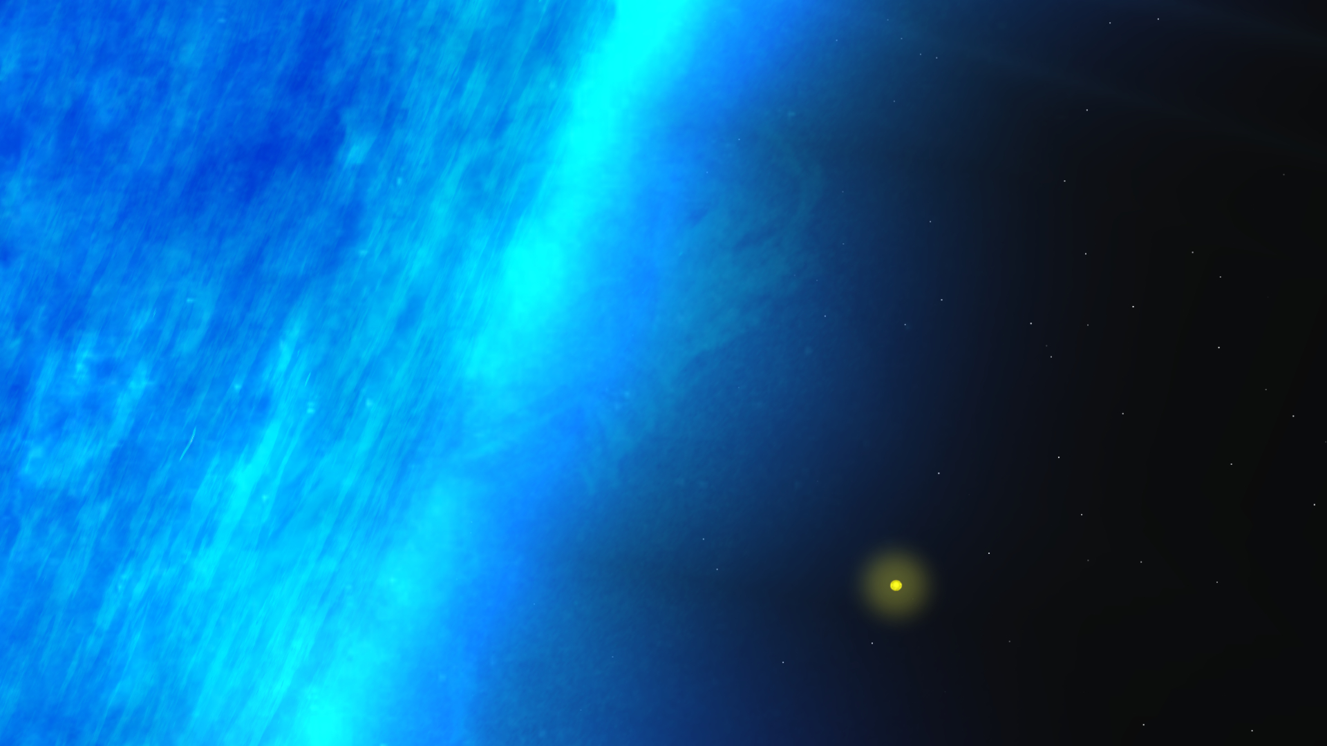 Blue supergiant star to scale with the Sun. Unlabeled.Credit: NASA's Goddard Space Flight Center/S. Wiessinger