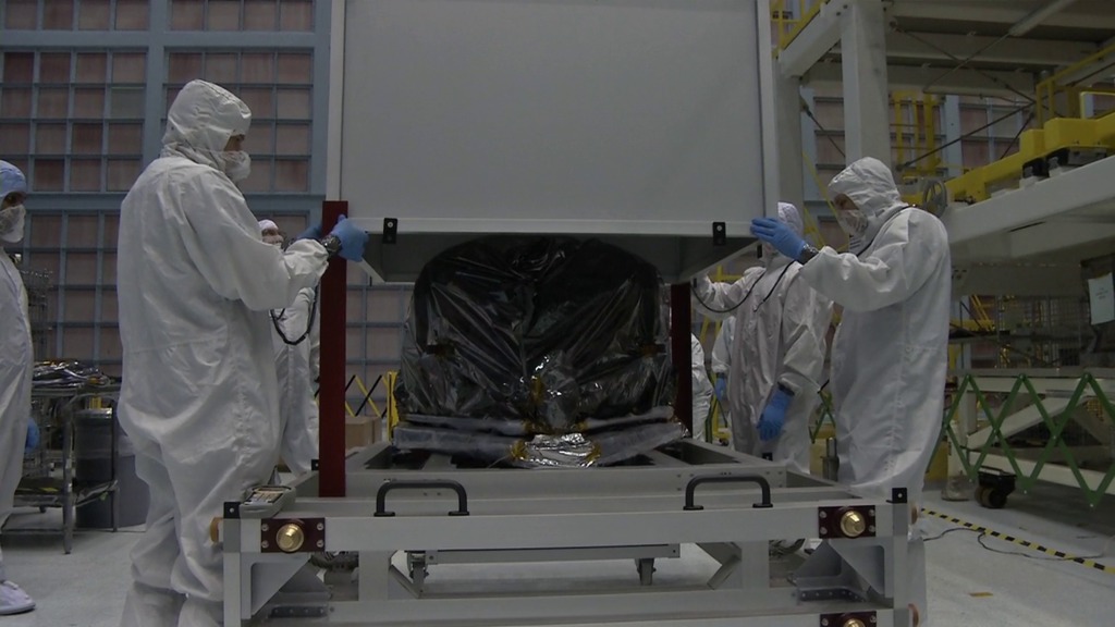 B-roll of Webb Telescope's MIRI instrument arriving at the NASA Goddard Space Flight Center May 30, 2012