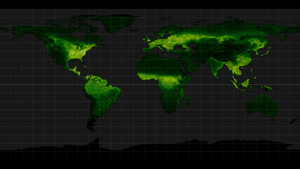 Scientists map the light emitted by Earth’s land plants.