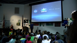 The Beautiful Earth program immersed students in a multimedia performance with musical accompaniment, discussions with a NASA scientist from the Aura mission, and hands-on activities.     For complete transcript, click  here .