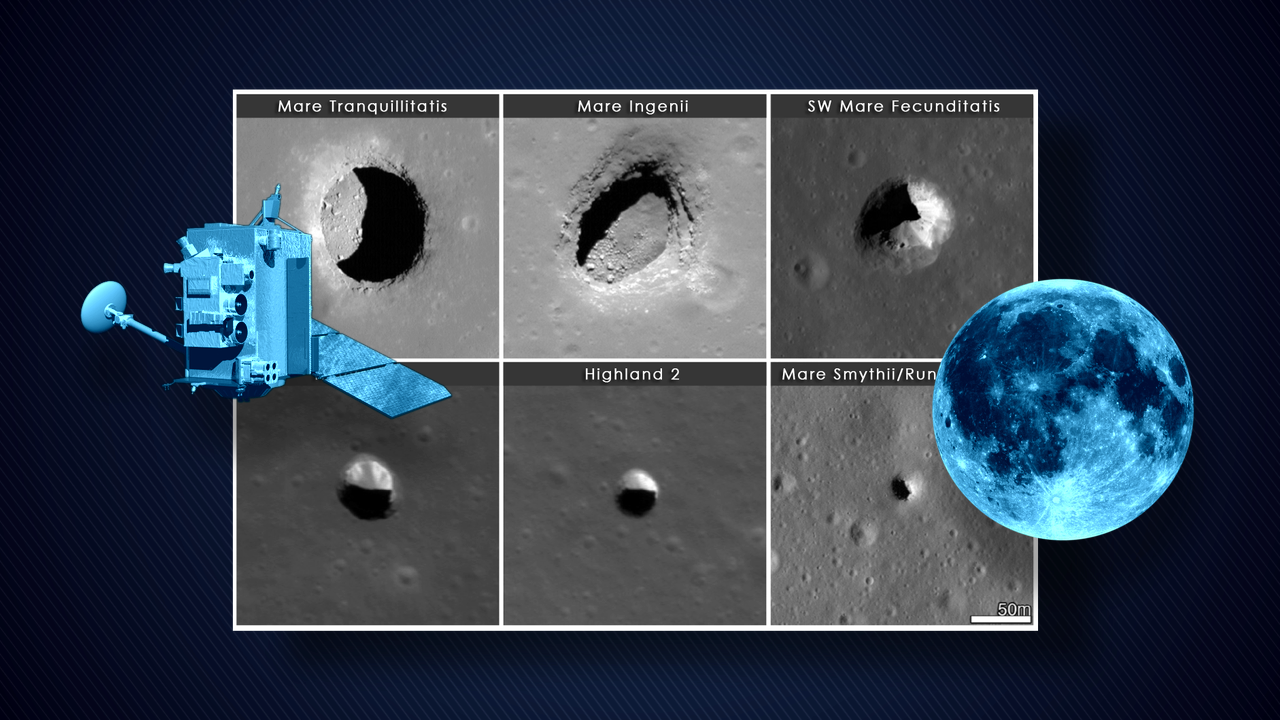NASA’s Lunar Reconnaissance Orbiter Camera (LROC) has photographed hundreds of holes on the Moon's surface, which may lead to environments sheltered from radiation, meteorite impacts, and extreme temperatures.Watch this video on the NASAexplorer YouTube channel.