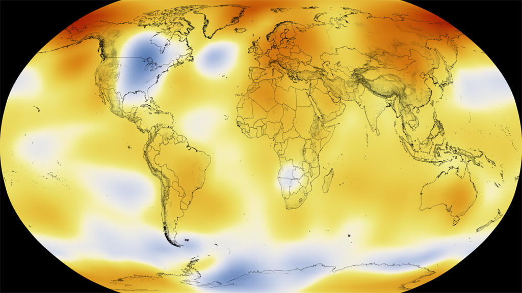 The year 2014 ranks as Earth’s warmest since 1880.