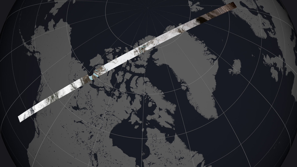 Hitch a ride with a satellite as it takes flight over the Arctic on the summer solstice.