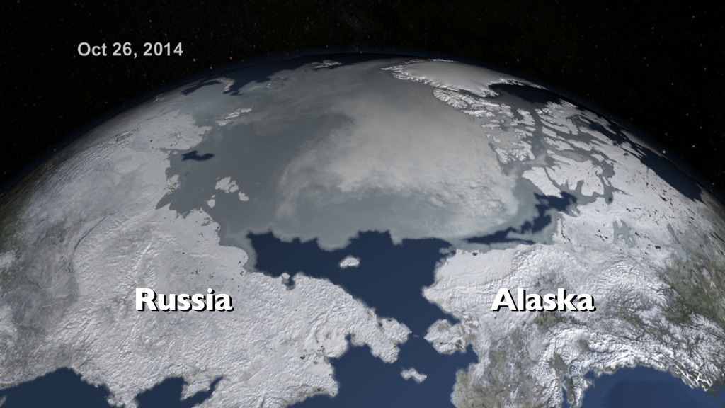 LEAD: Scientists say the 2015 Arctic sea ice maximum annual extent is lowest on record.1. Observations from the NASA–supported National Snow and Ice Data Center indicate the winter sea ice has peaked at 5.6 million square miles, less than twice the size of the U.S.2. The main player inhibiting growth are the warm winds from the south that compact the ice northward and also bring warm air that melts the ice.3. The end of the winter ice growth season came two weeks earlier compared to the 1981 to 2010 average date.TAG: The past decades have seen a downward trend in Arctic sea ice during the winter and summer, although, the trend is decreasing faster for the summer melt.