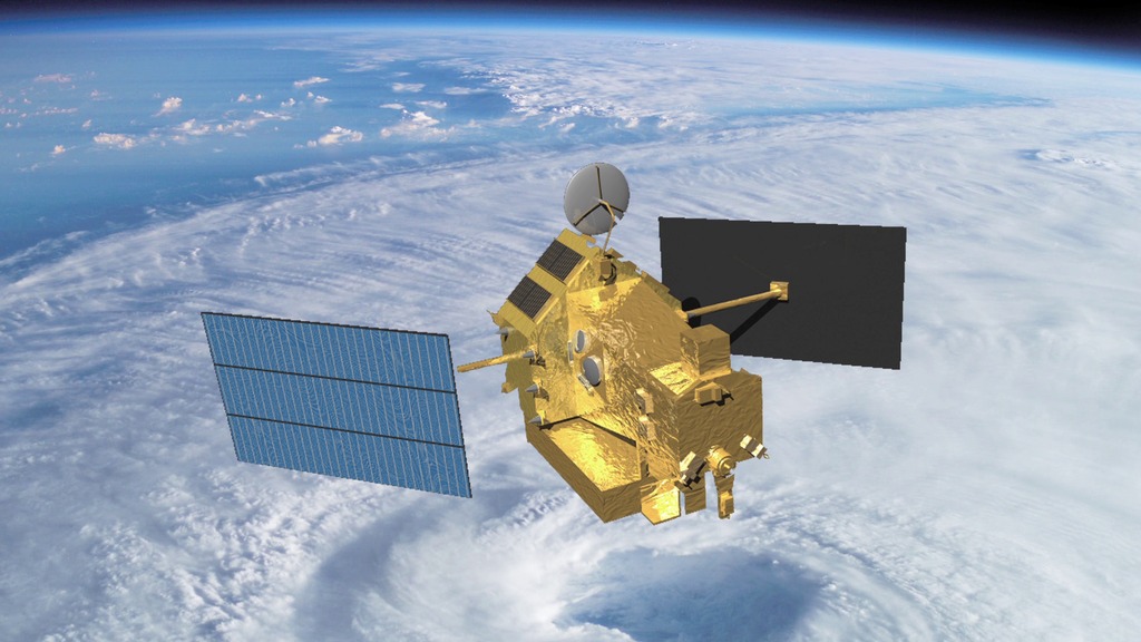LEAD: Today (June 16, 2015) the first rainfall radar to fly in space has fallen back to Earth. After 17 productive years NASA’s TRMM rainfall satellite has run out of fuel.1. The SUV-sized TRMM satellite fell over the South Indian Ocean (still frame of satellite).2. The satellite provided hurricane forecasters with groundbreaking 3-D views of hurricanes such as Katrina in 2005.3. The detection of the towering 8-mile high thunderstorms indicates that a hurricane is getting stronger. TRMM also measured rainfall totals.TAG: Most of the satellite pieces were expected to burn up due to friction in the atmosphere. The chance that a remnant would hit someone was one in 4,200 - which is quite low. 