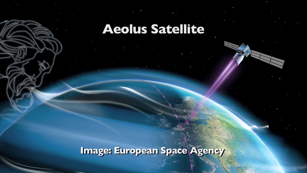 LEAD: In 2016 the European Space Agency, ESA, will launch a ‘first-of-its-kind' satellite to measure key elements in the earth's wind fields.1. The Aeolus satellite, named after the mythical Greek god of the winds, will measure worldwide upper level winds to help improve weather and climate forecasts.2. NASA recently helped ESA calibrate its new wind instrument by taking simultaneous wind measurements with two Doppler lidars aboard its DC-8 aircraft.TAG: The flights focused over the Arctic since this area holds particular interest due to the continued rise in Arctic temperatures.