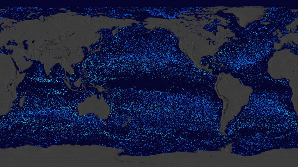 An experiment in data visualization explores where research buoys end up in Earth’s oceans.