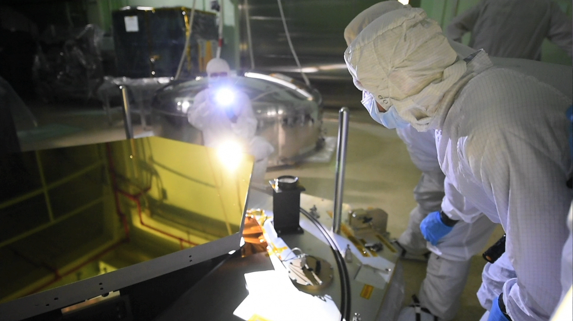 B-roll video of Webb Telescope mirrors being moved by engineers from NASA Goddard Space Flight Center’s large Space Systems Development and Integration Facility (SSDIF) through the facility to into the Calibration, Integration, and Alignment Facility (CIAF)