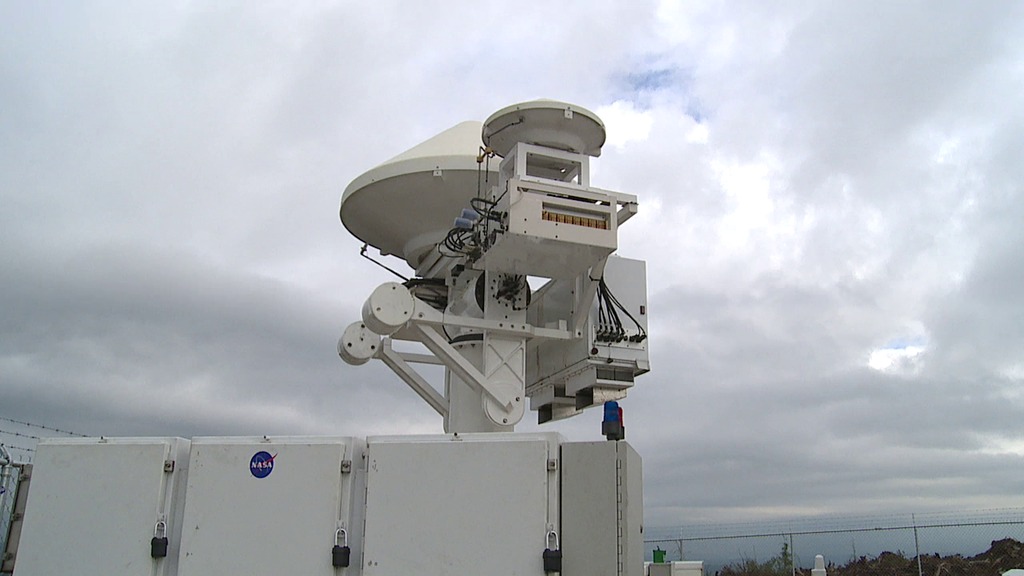 B-roll of a Dual-frequency Dual-polarized Doppler Radar (D3R). The D3R is a fully polarimetric, scanning weather radar system operating at the nominal frequencies of 13.91 GHz and 35.56 GHz covering a maximum range of 30 km. The frequencies chosen allow close compatibility with the GPM Dual-frequency Precipitation Radar system, which was selected for flight on the GPM core spacecraft. This footage was captured during the NASA-led field campaign OLYMPEX.