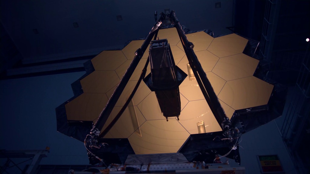 The Webb Telescope Element captured in special lighting conditions at NASA Goddard Space Flight Center Cleanroom.  Footage is availabel in 4K, 1080p ProRes and 1080p h264.  